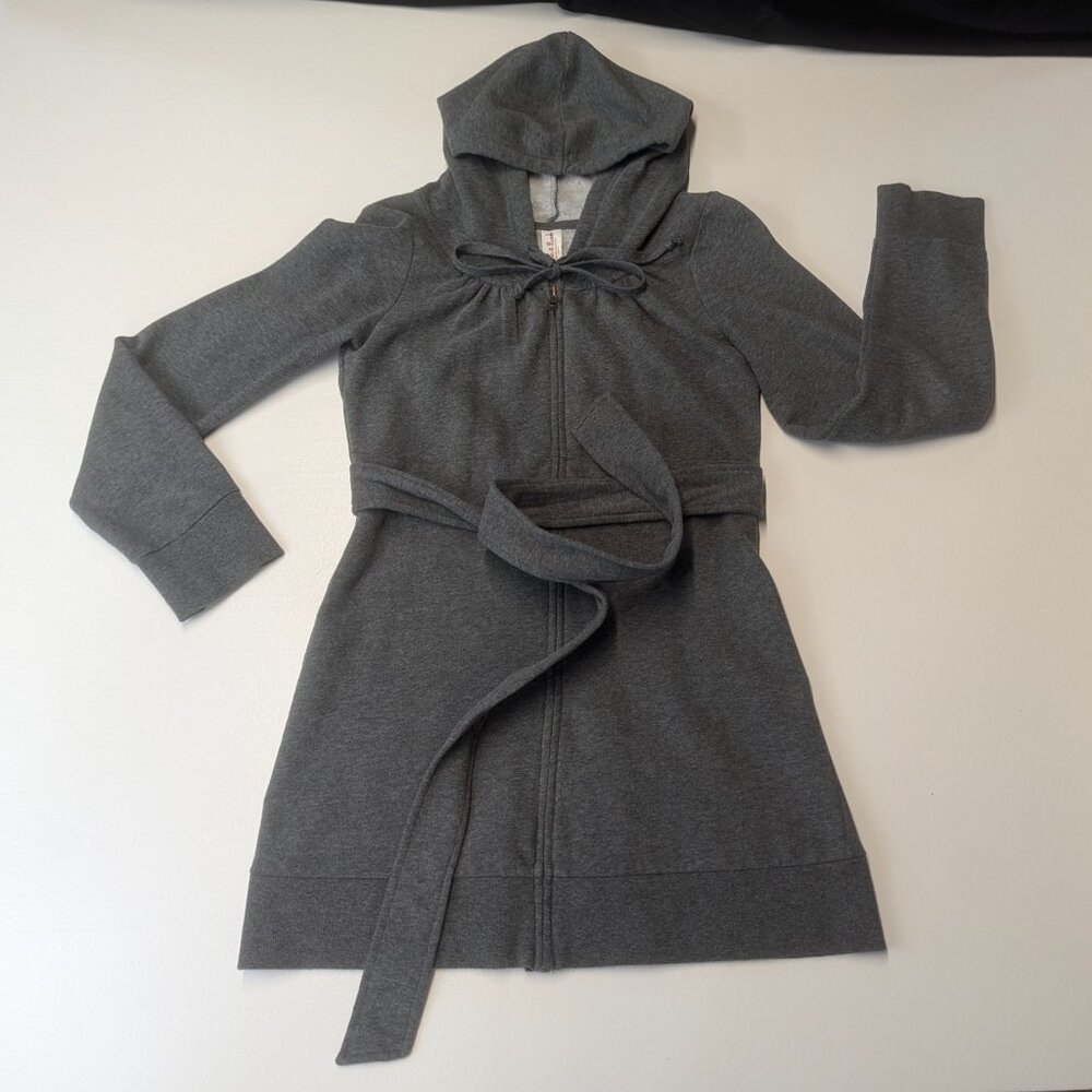 Victoria's Secret Plush & Lush Size Small Gray Sweat Jacket in Trench-Style - Picture 13 of 15